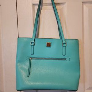 Dooney & Bourke Leather Saffiano Shopper Mint/Tiffany Blue